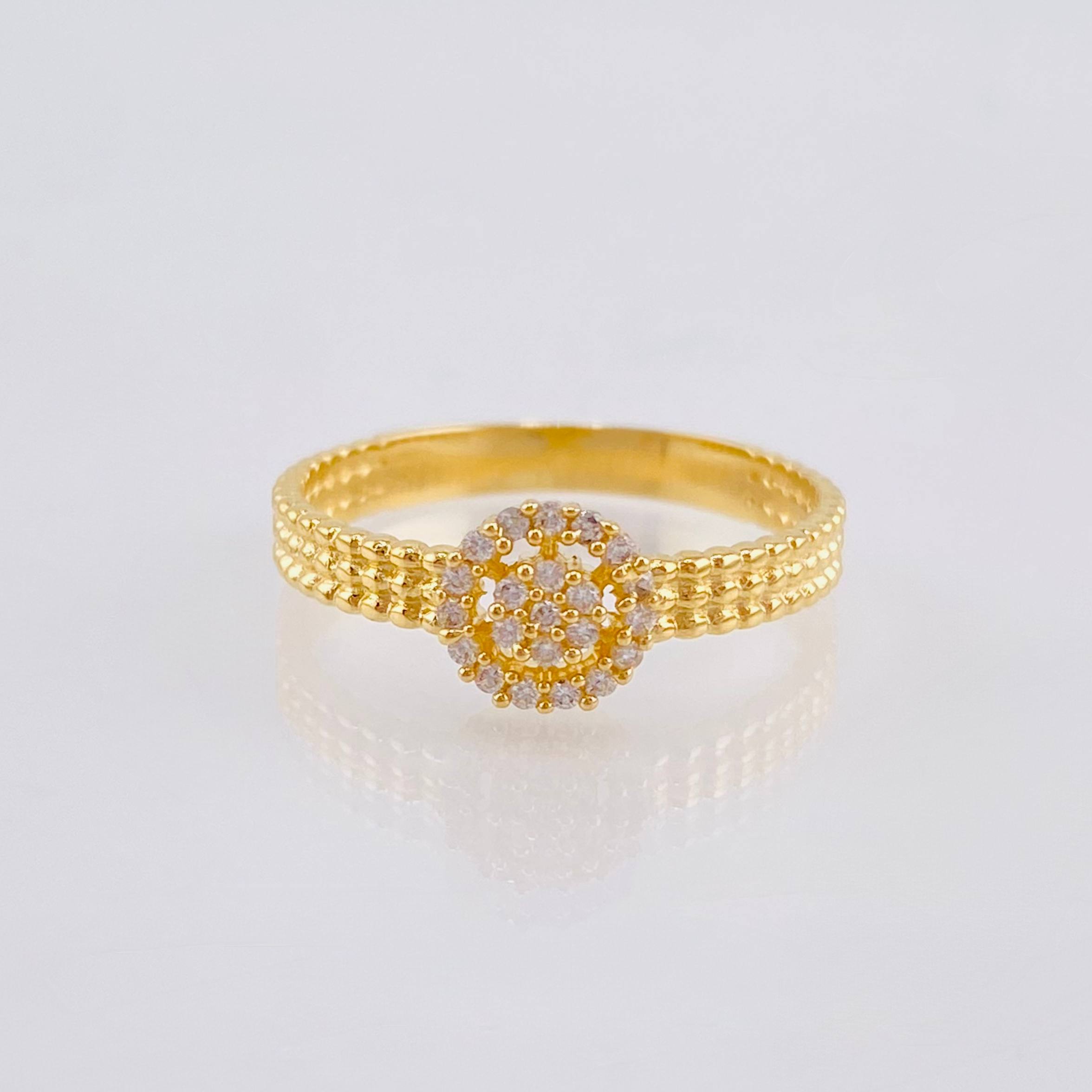 Anillo Circulo Burbujeante 2.1gr / T6 1/2 / Oro Amarillo 18K *
