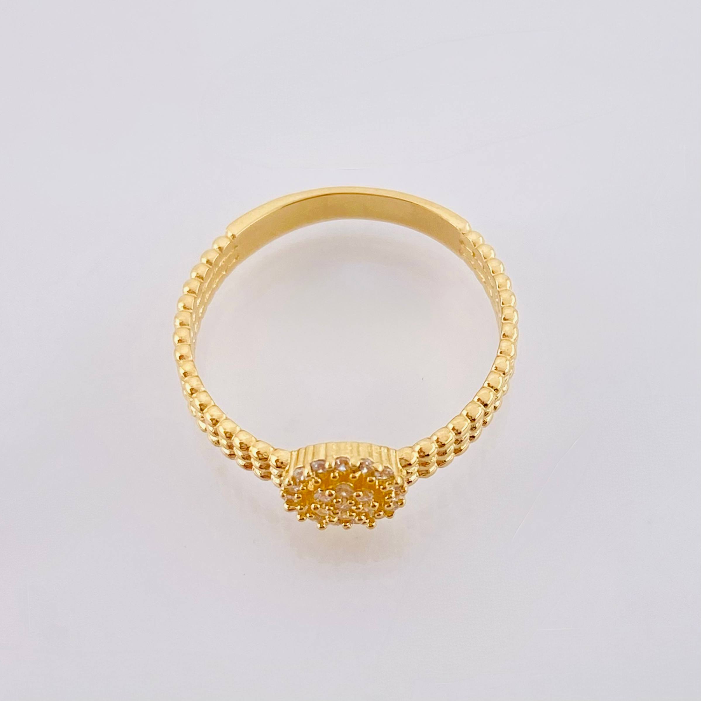 Anillo Circulo Burbujeante 2.1gr / T6 1/2 / Oro Amarillo 18K *