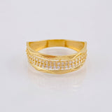 Anillo Carril Ondas Paralelas 2.45gr / T7 1/4 / Oro Amarillo 18K *