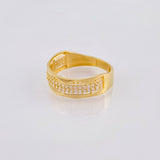 Anillo Carril Ondas Paralelas 2.45gr / T7 1/4 / Oro Amarillo 18K *