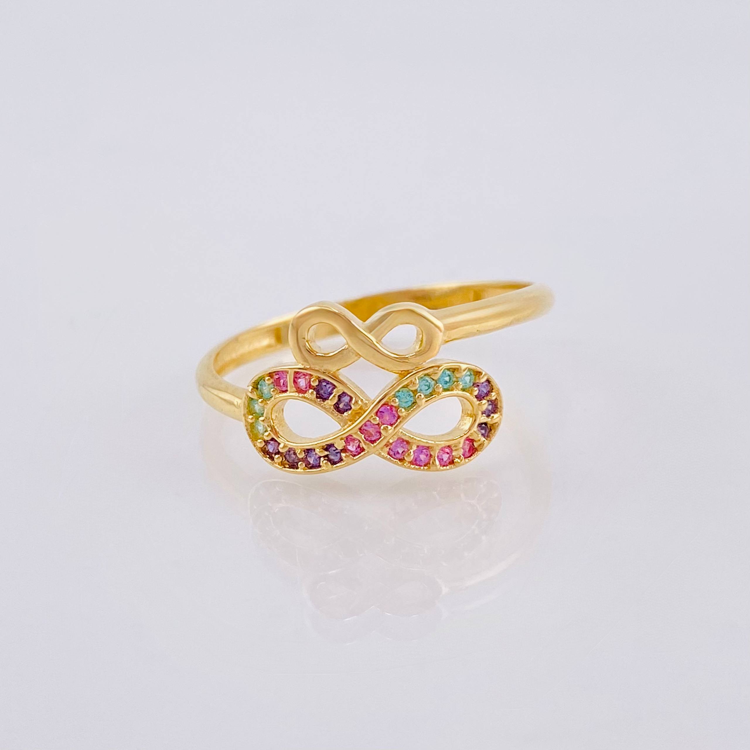 Anillo Duo Infinito 2.2gr / T7 1/2 / Oro Amarillo 18K *