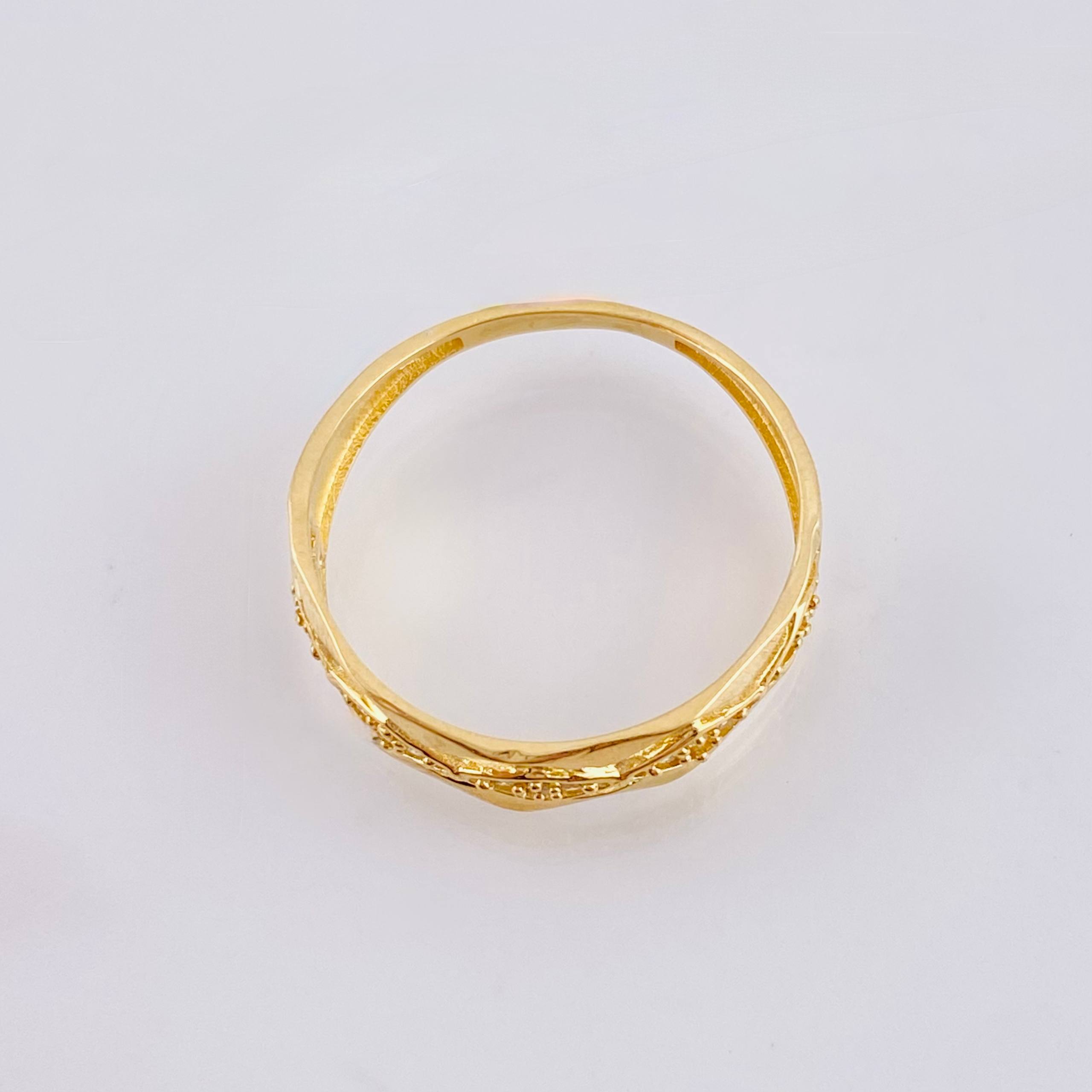 Wavy Rhombus Ring 2.1gr / T7 / 18K Yellow Gold *