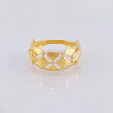 Anillo Enrejado Destallantes 2.3gr / T8 / Oro Amarillo 18K *