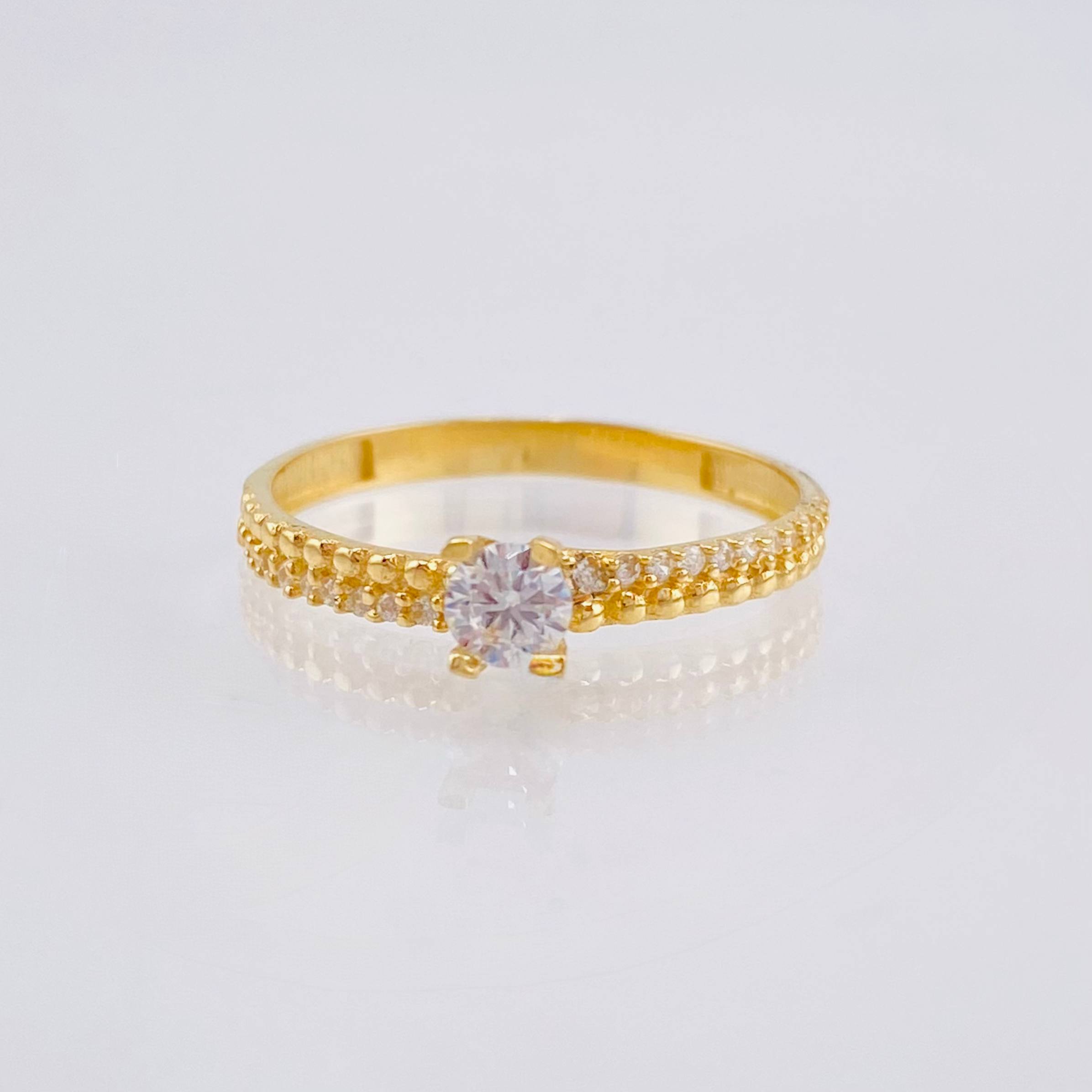 Anillo Solitario Trenza Tupida 1.85gr / T6 1/2 / Oro Amarillo 18K