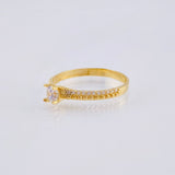 Anillo Solitario Carril Tupido 1.8gr / T8 1/4 / Oro Amarillo 18K *