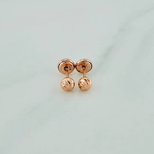 Bead Stud Earrings 0.7g / 4mm 18K Rose Gold %