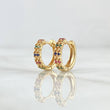 Candongas Octo Exagonales 2.6gr / 1.1cm / Circones Multicolor Oro Amarillo 18K