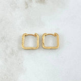 Candongas Candongas Cuadradas Clavo 2.4gr / 1.2cm / Circones Blancos Oro Amarillo 18K