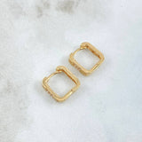 Candongas Candongas Cuadradas Clavo 2.4gr / 1.2cm / Circones Blancos Oro Amarillo 18K