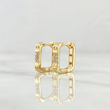 Candongas Candongas Cuadradas Clavo 2.4gr / 1.2cm / Circones Blancos Oro Amarillo 18K