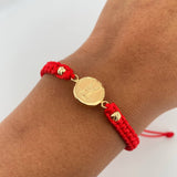 Woven Red Guardian Angel Bracelet 1gr / 18K Gold