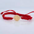 Pulsera Tejida Roja San Benito 0.95gr / Oro Amarillo 18K &