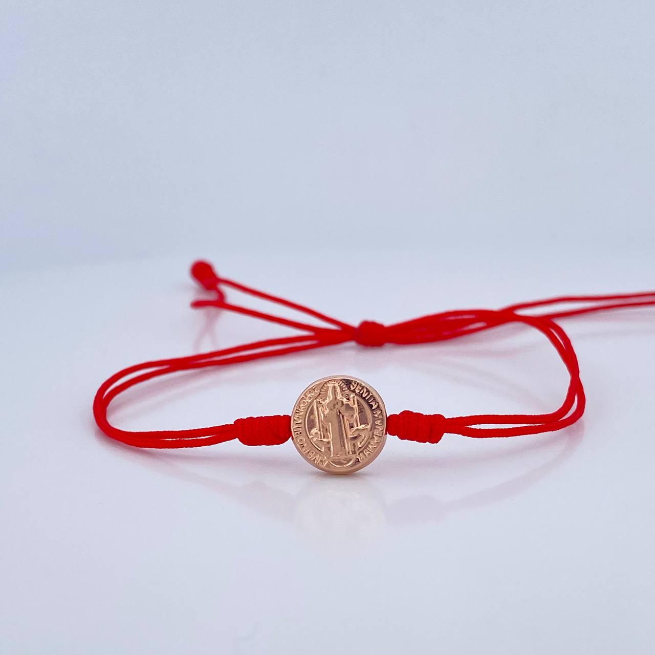Woven Red San Benito Bracelet 0.6gr / 0.2in 18K Rose Gold &