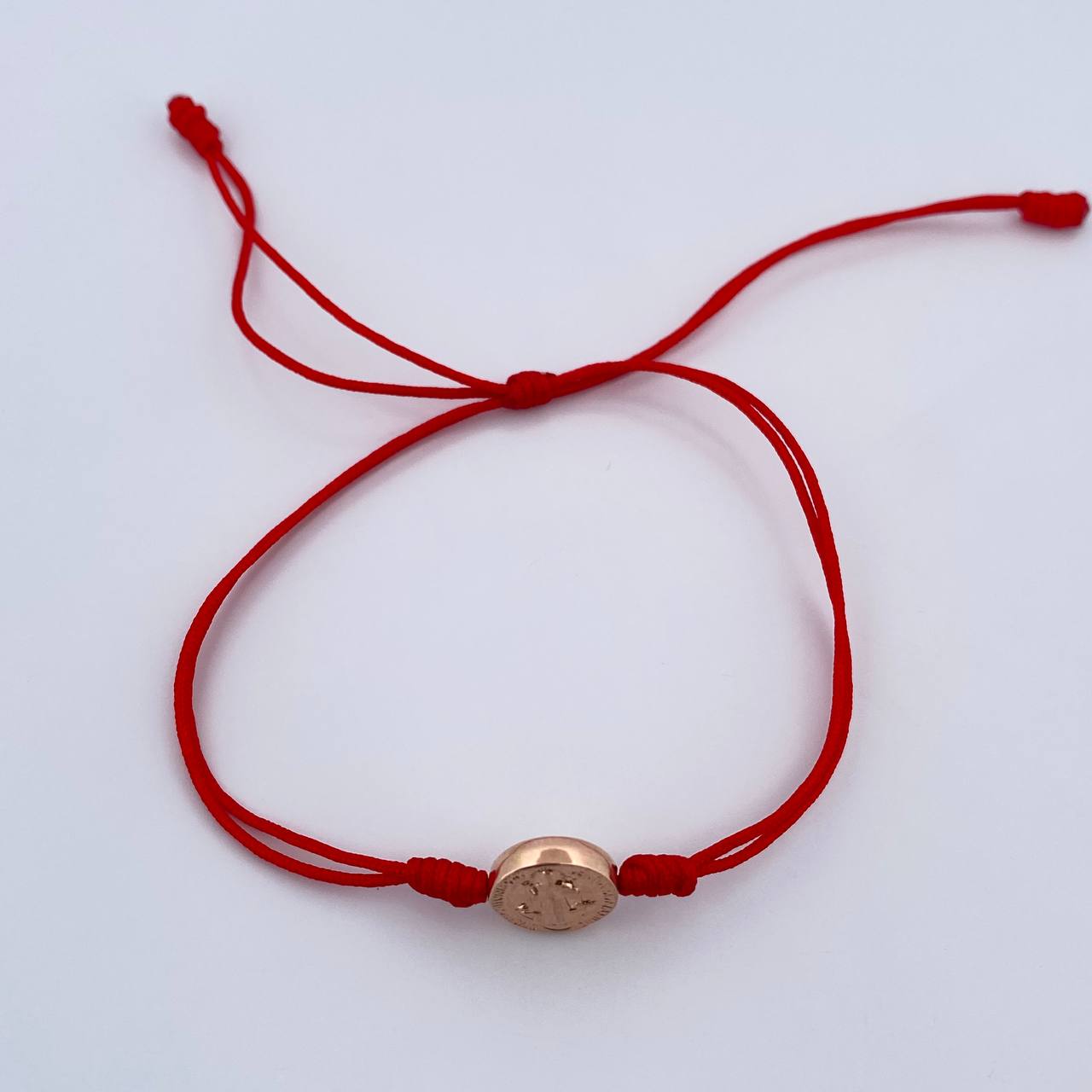 Woven Red San Benito Bracelet 0.6gr / 0.2in 18K Rose Gold &