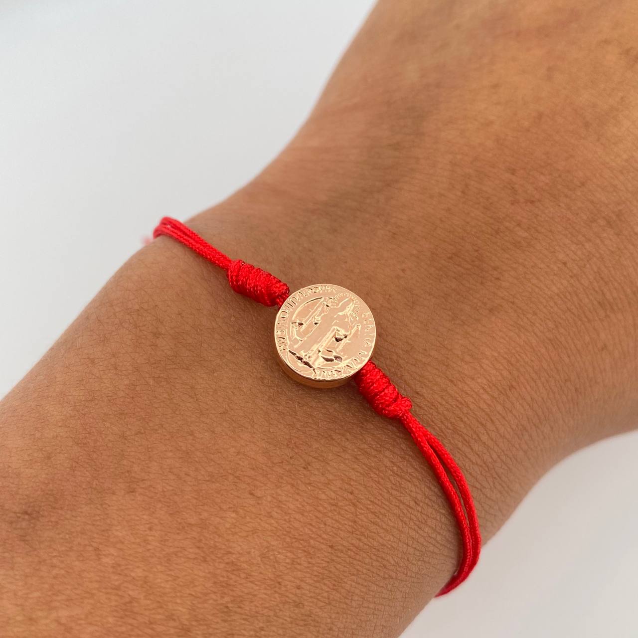 Woven Red San Benito Bracelet 0.6gr / 0.2in 18K Rose Gold &
