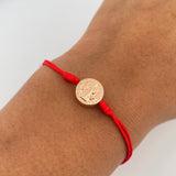 Woven Red San Benito Bracelet 0.6gr / 0.2in 18K Rose Gold &