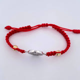 Woven Red Bracelet San Benito 1.95gr / 18K Yellow White Two-Tone Gold &