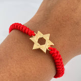 Red Woven Bracelet Star of David 1.1gr / 18K Gold