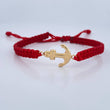 Woven Red Anchor Bracelet 0.7gr / 0.3in 18K Gold +0$
