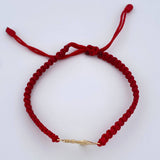 Woven Red Anchor Bracelet 0.7gr / 0.3in 18K Gold +0$
