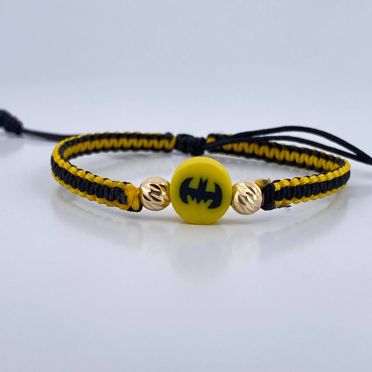 Woven Bracelet Yellow Black Bat 0.45gr / 18K Yellow Gold &
