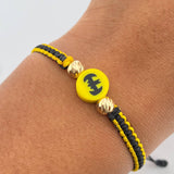 Woven Bracelet Yellow Black Bat 0.45gr / 18K Yellow Gold &