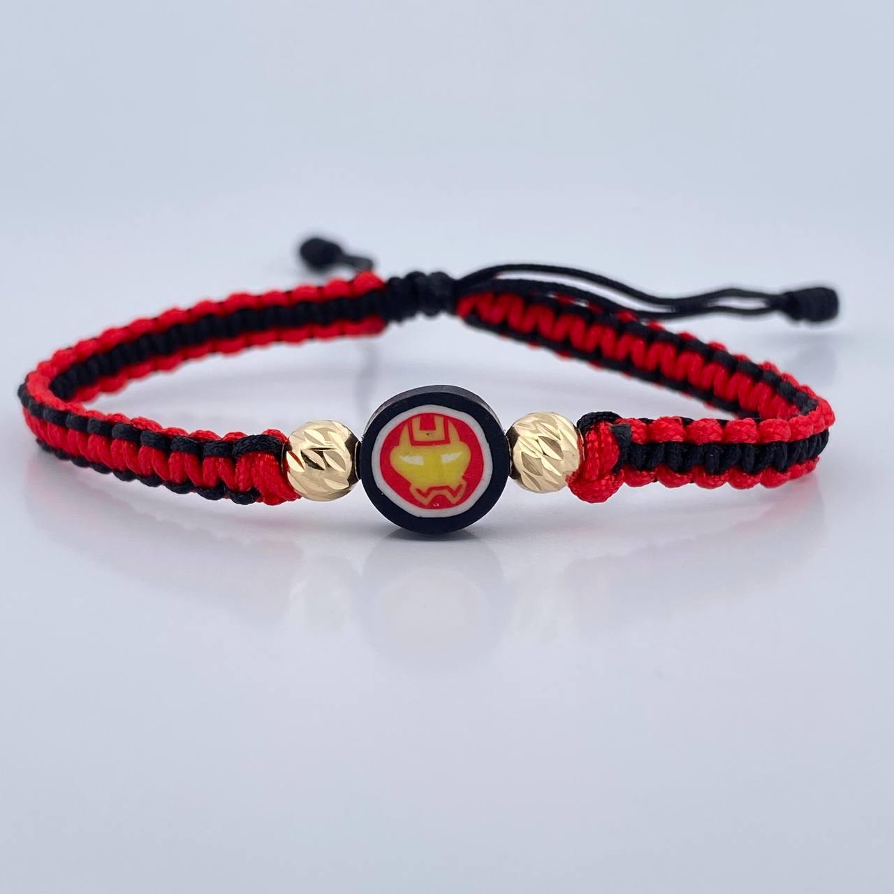 Woven Red Black Superhero Bracelet 0.45gr / 18K Gold +0$