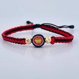 Woven Red Black Superhero Bracelet 0.45gr / 18K Gold +0$