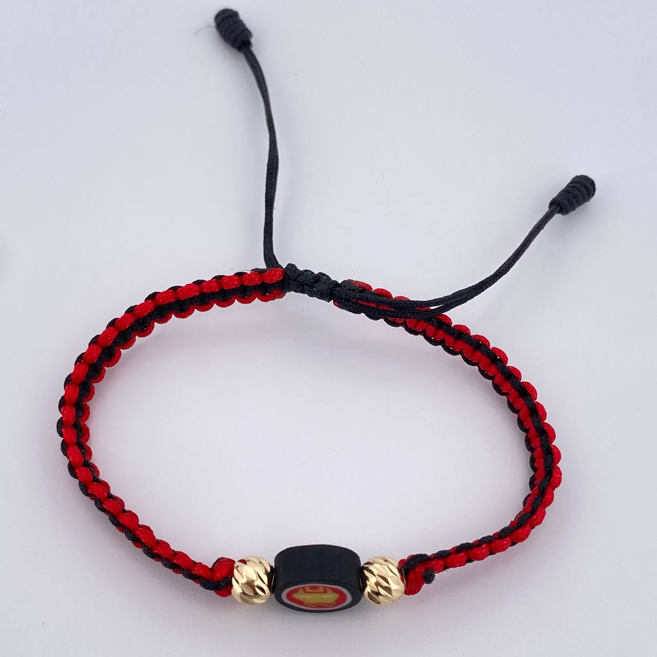 Woven Red Black Superhero Bracelet 0.45gr / 18K Gold +0$