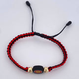 Woven Red Black Superhero Bracelet 0.45gr / 18K Gold +0$