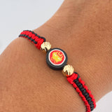 Woven Red Black Superhero Bracelet 0.45gr / 18K Gold +0$