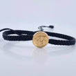 Pulsera Tejida Negra Fe 0.95gr / Oro Amarillo 18K &