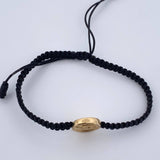 Pulsera Tejida Negra Fe 0.95gr / Oro Amarillo 18K &