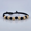 Black Woven Bracelet Beads 1.85gr / 18K Yellow Gold &
