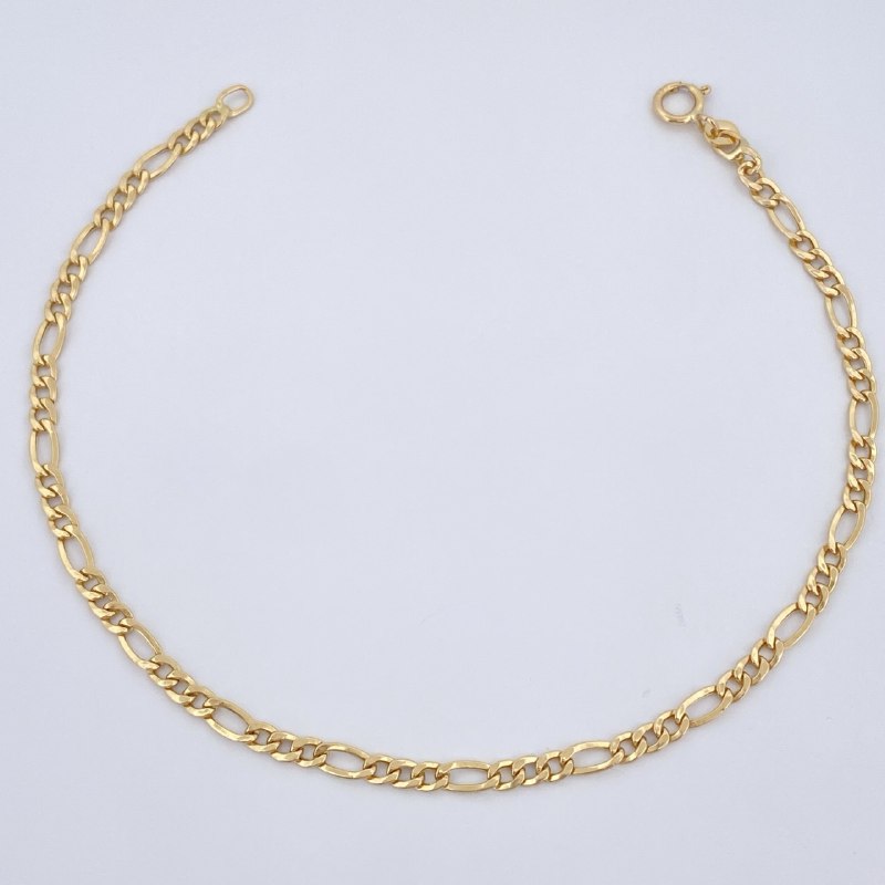 Figaro Bracelet 0.95gr / 7.6in / 18K Gold +1$