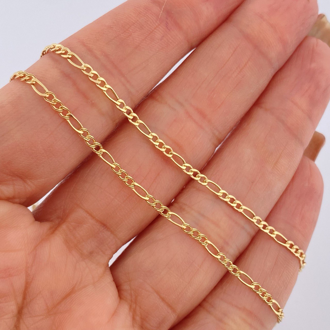 Figaro Chain 1.95gr / 23.7in / 18K Gold +1 &