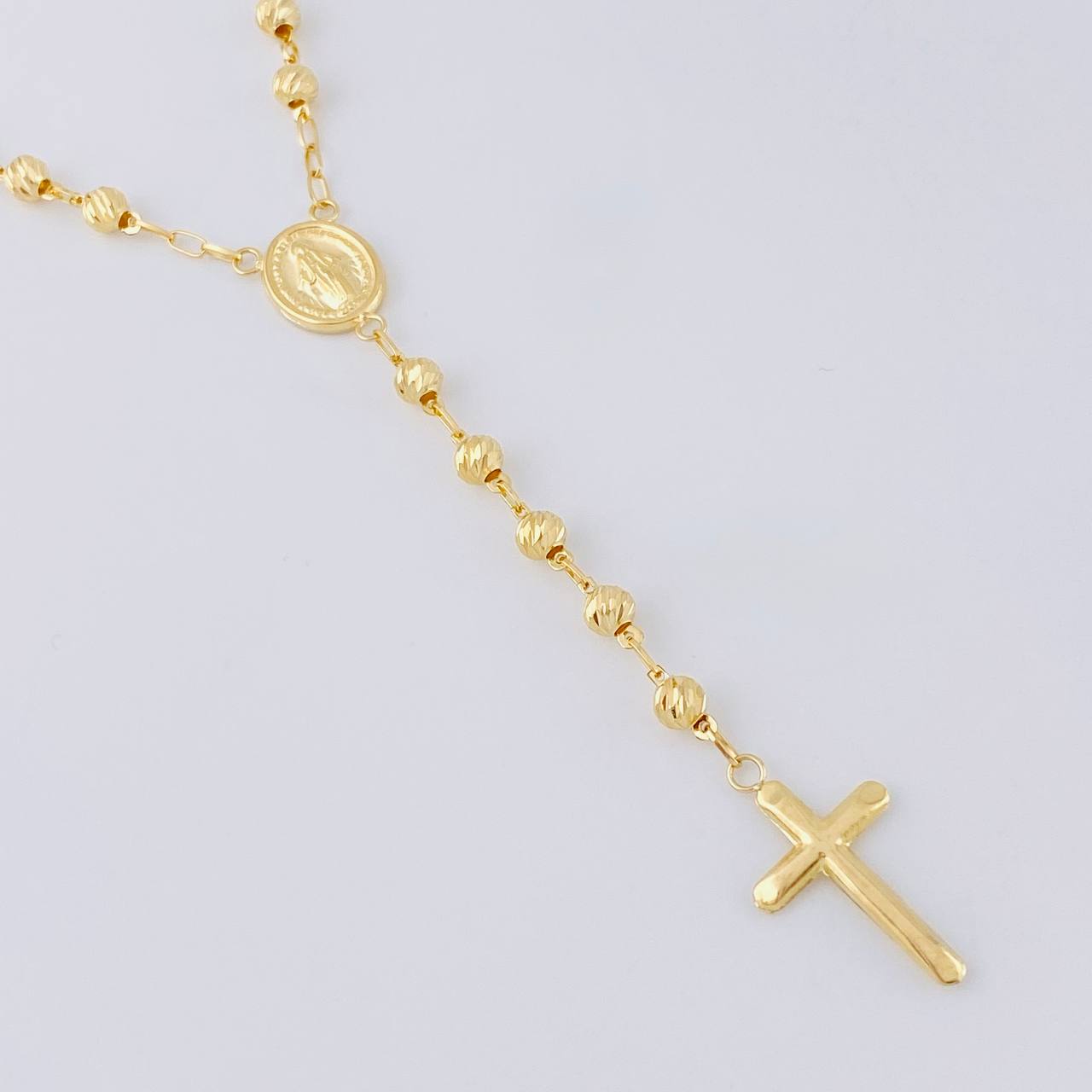 Rosario Rosario Virgen De La Milagrosa Cristo Curvo Diamantado 11.65 g / 24 1/4 in / 4mm mm Oro Amarillo 18K