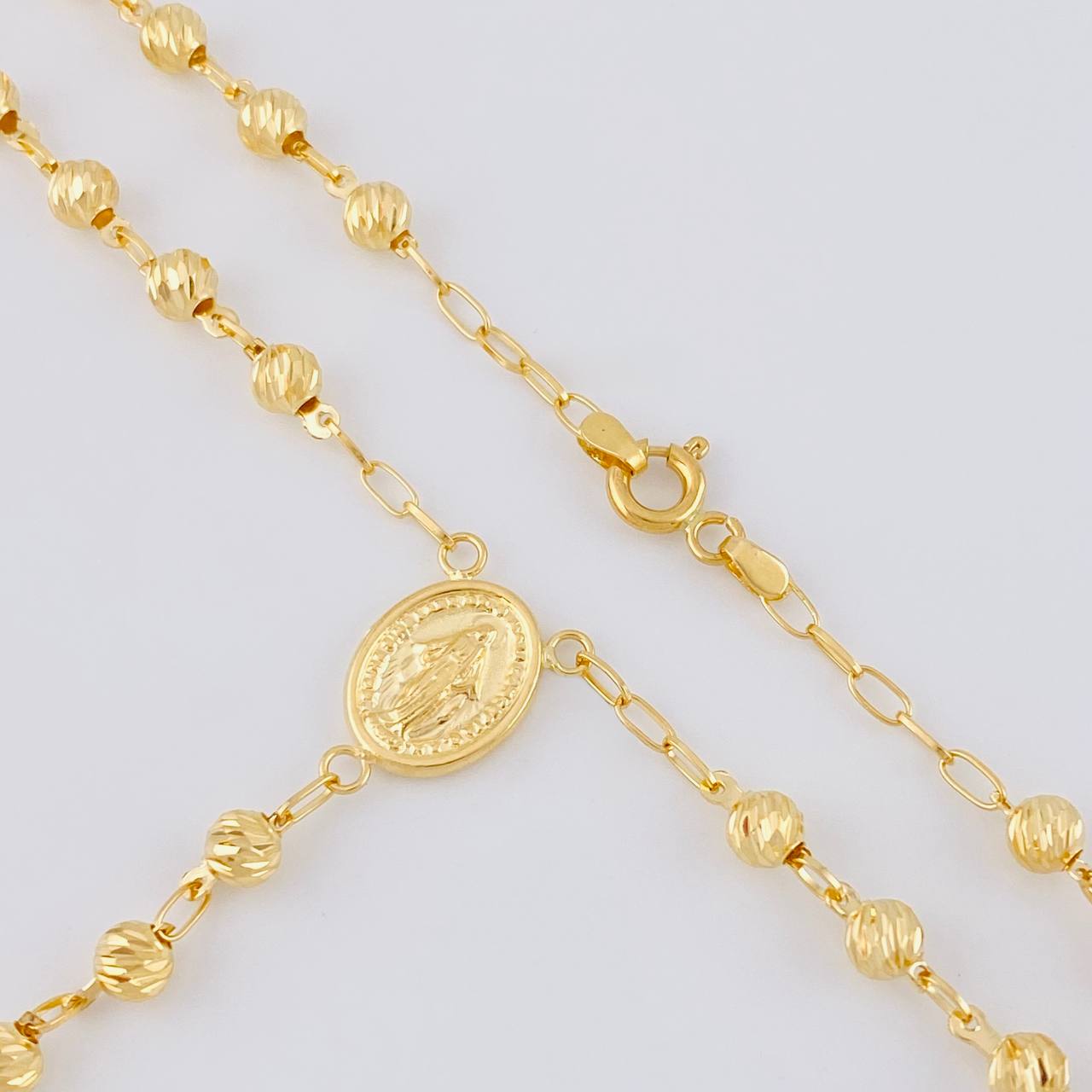 Rosario Rosario Virgen De La Milagrosa Cristo Curvo Diamantado 11.65 g / 24 1/4 in / 4mm mm Oro Amarillo 18K