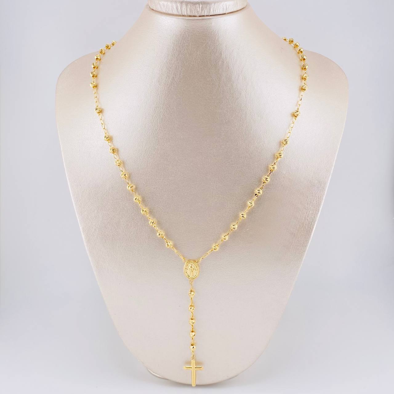 Rosario Rosario Virgen De La Milagrosa Cristo Curvo Diamantado 11.65 g / 24 1/4 in / 4mm mm Oro Amarillo 18K