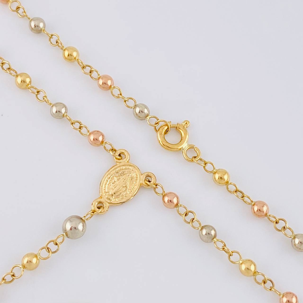 Rosario Virgen De La Milagrosa Liso 5.9g / 20 in / 3mm-4mm mm Tres Oros 18K