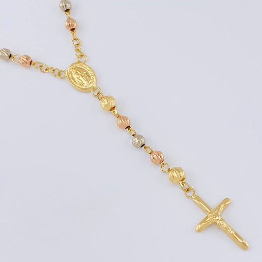Rosario Virgen De La Milagrosa Diamantado 8.75 g / 19 3/4 in / 4mm-5mm mm Tres Oros 18K