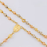 Rosario Virgen De La Milagrosa Diamantado 8.75g / 20 in / 4mm-5mm mm Tres Oros 18K