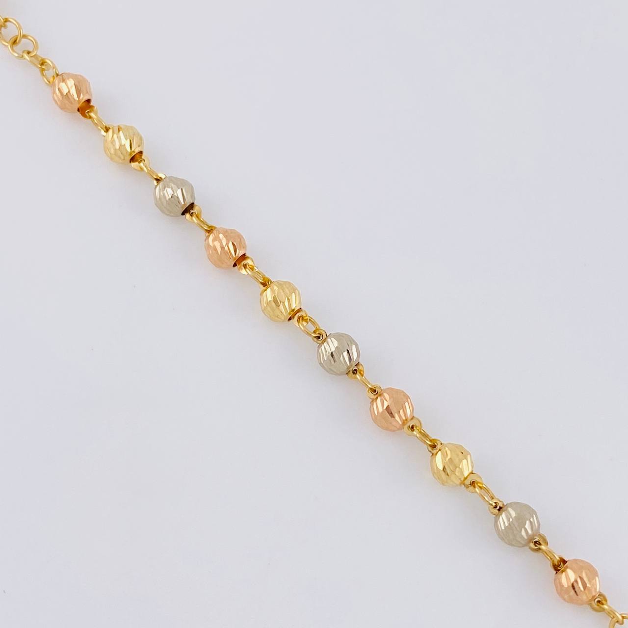 Rosario Virgen De La Milagrosa Diamantado 8.75g / 20 in / 4mm-5mm mm Tres Oros 18K