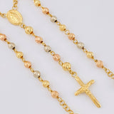 Rosario Virgen De La Milagrosa Diamantado 8.75g / 20 in / 4mm-5mm mm Tres Oros 18K