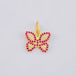 Dije Mariposa Roja 1.5 g / 3/4 in Oro Amarillo 18K