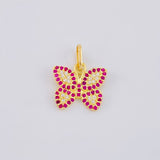 Dije Mariposa Roja 1.5 g / 3/4 in Oro Amarillo 18K