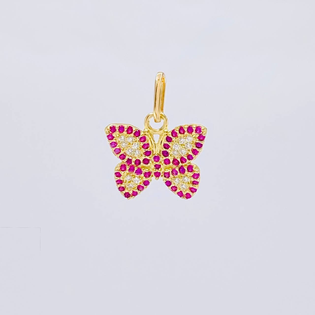 Dije Mariposa Roja 1.5 g / 3/4 in Oro Amarillo 18K