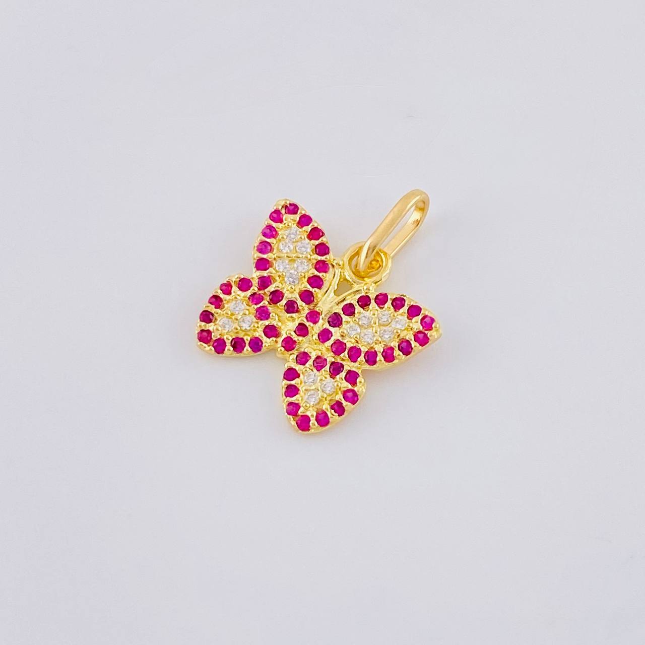 Dije Mariposa Roja 1.5 g / 3/4 in Oro Amarillo 18K