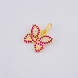 Dije Mariposa Roja 1.5 g / 3/4 in Oro Amarillo 18K