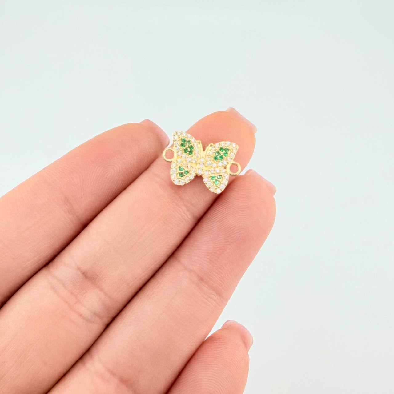 Herraje Mariposa Verde 1.45 g / 1/2 in Oro Amarillo 18K